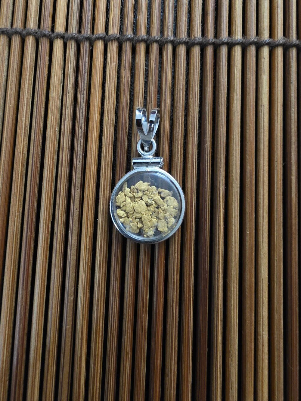 14k Gold Nugget White Gold Placer Pendant (Vintage)